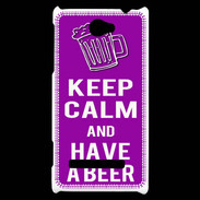 Coque HTC Windows Phone 8S Keep Calm Have a beer Violet