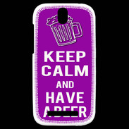 Coque HTC One SV Keep Calm Have a beer Violet