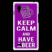 Coque LG Optimus L9 Keep Calm Have a beer Violet