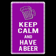 Etui carte bancaire Keep Calm Have a beer Violet