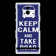 Coque Sony Xperia P Keep Calm Take road Bleu