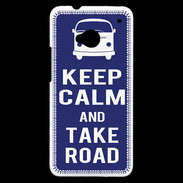 Coque HTC One Keep Calm Take road Bleu