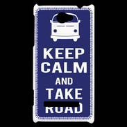 Coque HTC Windows Phone 8S Keep Calm Take road Bleu