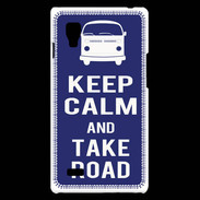 Coque LG Optimus L9 Keep Calm Take road Bleu