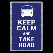 Etui carte bancaire Keep Calm Take road Bleu