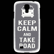 Coque Samsung Galaxy S4 Keep Calm Take Road Gris