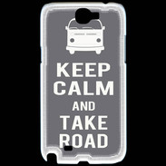 Coque Samsung Galaxy Note 2 Keep Calm Take Road Gris