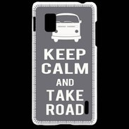 Coque LG Optimus G Keep Calm Take Road Gris