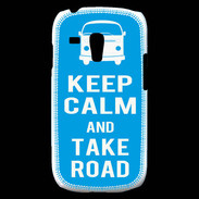 Coque Samsung Galaxy S3 Mini Keep Calm Take Road Cyan