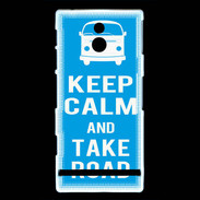Coque Sony Xperia P Keep Calm Take Road Cyan