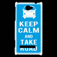 Coque HTC Windows Phone 8S Keep Calm Take Road Cyan