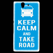 Coque Sony Xperia Z Keep Calm Take Road Cyan