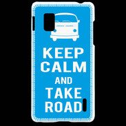 Coque LG Optimus G Keep Calm Take Road Cyan