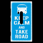Coque Nokia Lumia 920 Keep Calm Take Road Cyan