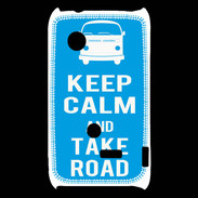 Coque Sony Xperia Typo Keep Calm Take Road Cyan