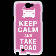 Coque Samsung Galaxy Note 2 Keep Calm Take Road Rose