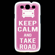 Coque Samsung Galaxy S3 Keep Calm Take Road Rose