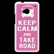 Coque HTC One Keep Calm Take Road Rose
