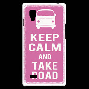 Coque LG Optimus L9 Keep Calm Take Road Rose