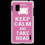 Coque LG Optimus G Keep Calm Take Road Rose