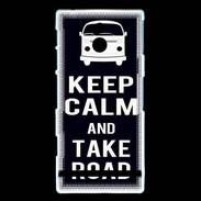 Coque Sony Xperia P Keep Calm Take Road Noir