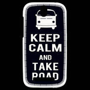 Coque HTC One SV Keep Calm Take Road Noir