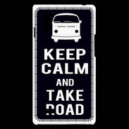 Coque LG Optimus L9 Keep Calm Take Road Noir