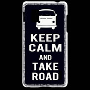 Coque LG Optimus G Keep Calm Take Road Noir