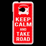Coque HTC One Keep Calm Take Road Rouge