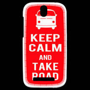 Coque HTC One SV Keep Calm Take Road Rouge