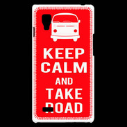 Coque LG Optimus L9 Keep Calm Take Road Rouge