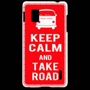 Coque LG Optimus G Keep Calm Take Road Rouge