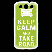 Coque Samsung Galaxy S3 Keep Calm Take road Vert pomme