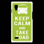 Coque LG Optimus L9 Keep Calm Take road Vert pomme