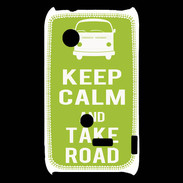 Coque Sony Xperia Typo Keep Calm Take road Vert pomme