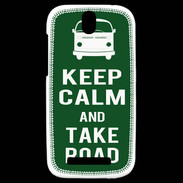 Coque HTC One SV Keep Calm Take road Vert