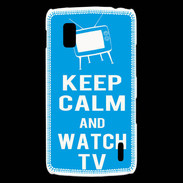 Coque LG Nexus 4 Keep Calm Watch TV Cyan