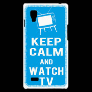 Coque LG Optimus L9 Keep Calm Watch TV Cyan