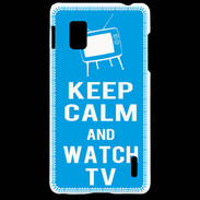 Coque LG Optimus G Keep Calm Watch TV Cyan