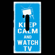 Coque Nokia Lumia 920 Keep Calm Watch TV Cyan