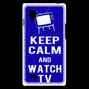 Coque LG Optimus L9 Keep Calm Watch TV Bleu