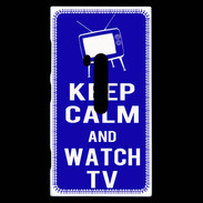 Coque Nokia Lumia 920 Keep Calm Watch TV Bleu