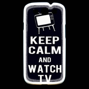 Coque Samsung Galaxy S3 Keep Calm Watch TV Noir