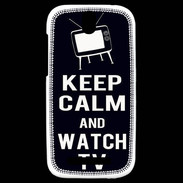Coque HTC One SV Keep Calm Watch TV Noir