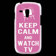 Coque Samsung Galaxy S3 Mini Keep Calm Watch TV Rose