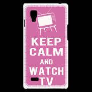 Coque LG Optimus L9 Keep Calm Watch TV Rose
