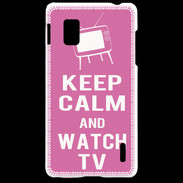 Coque LG Optimus G Keep Calm Watch TV Rose