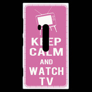 Coque Nokia Lumia 920 Keep Calm Watch TV Rose