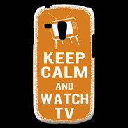 Coque Samsung Galaxy S3 Mini Keep Calm Watch TV Orange