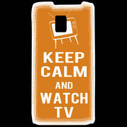 Coque LG P990 Keep Calm Watch TV Orange